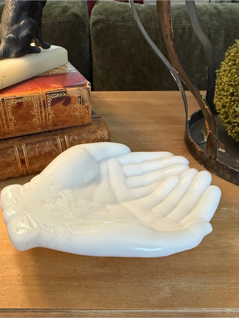 Vintage Milk Glass “Hand” Trinket Dish